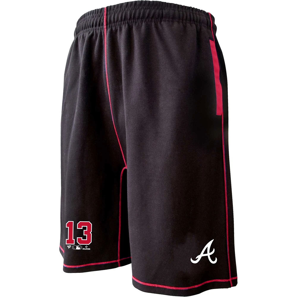 Men's Ronald Acuña Jr. Black Atlanta Braves Big & Tall Stitched Double-Knit Shorts