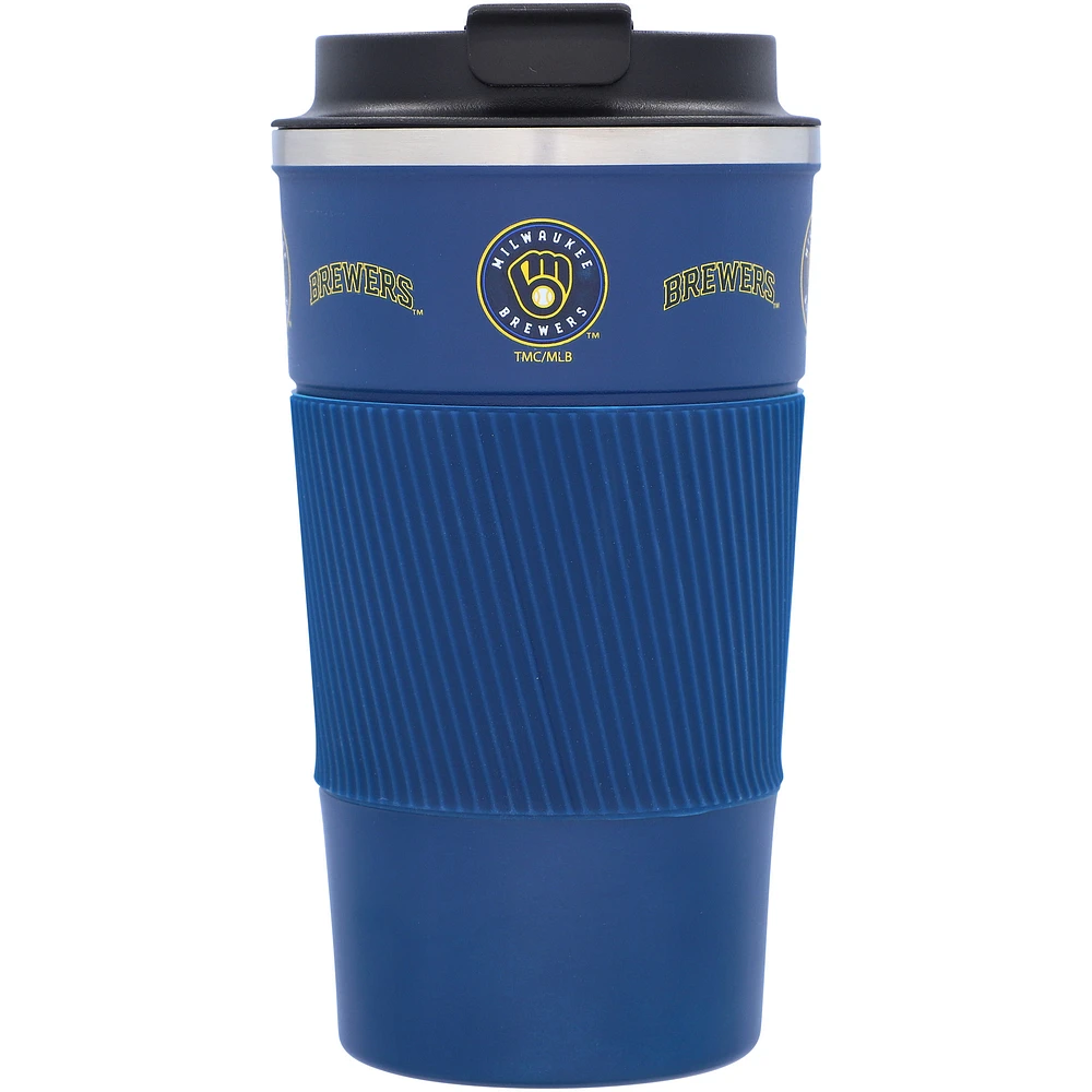 Milwaukee Brewers 18oz Coffee Tumbler with Silicone Grip