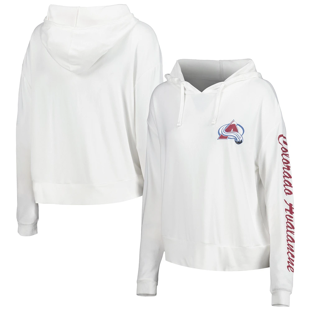 Women's Concepts Sport Cream Colorado Avalanche Accord Hacci Long Sleeve Hoodie Top