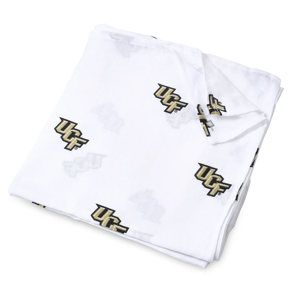 Infant Three Little Anchors White UCF Knights 47'' x 47'' Muslin Swaddle Blanket