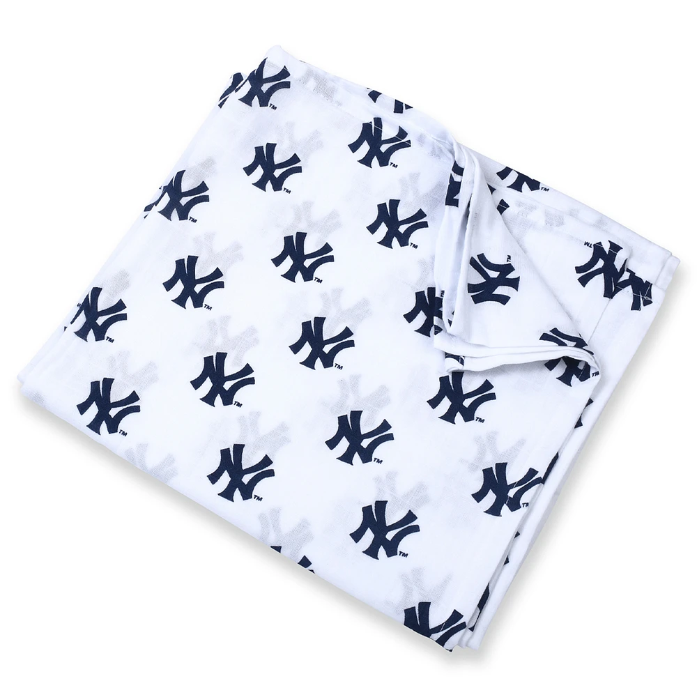 Infant Three Little Anchors White New York Yankees 47'' x 47'' Muslin Swaddle Blanket