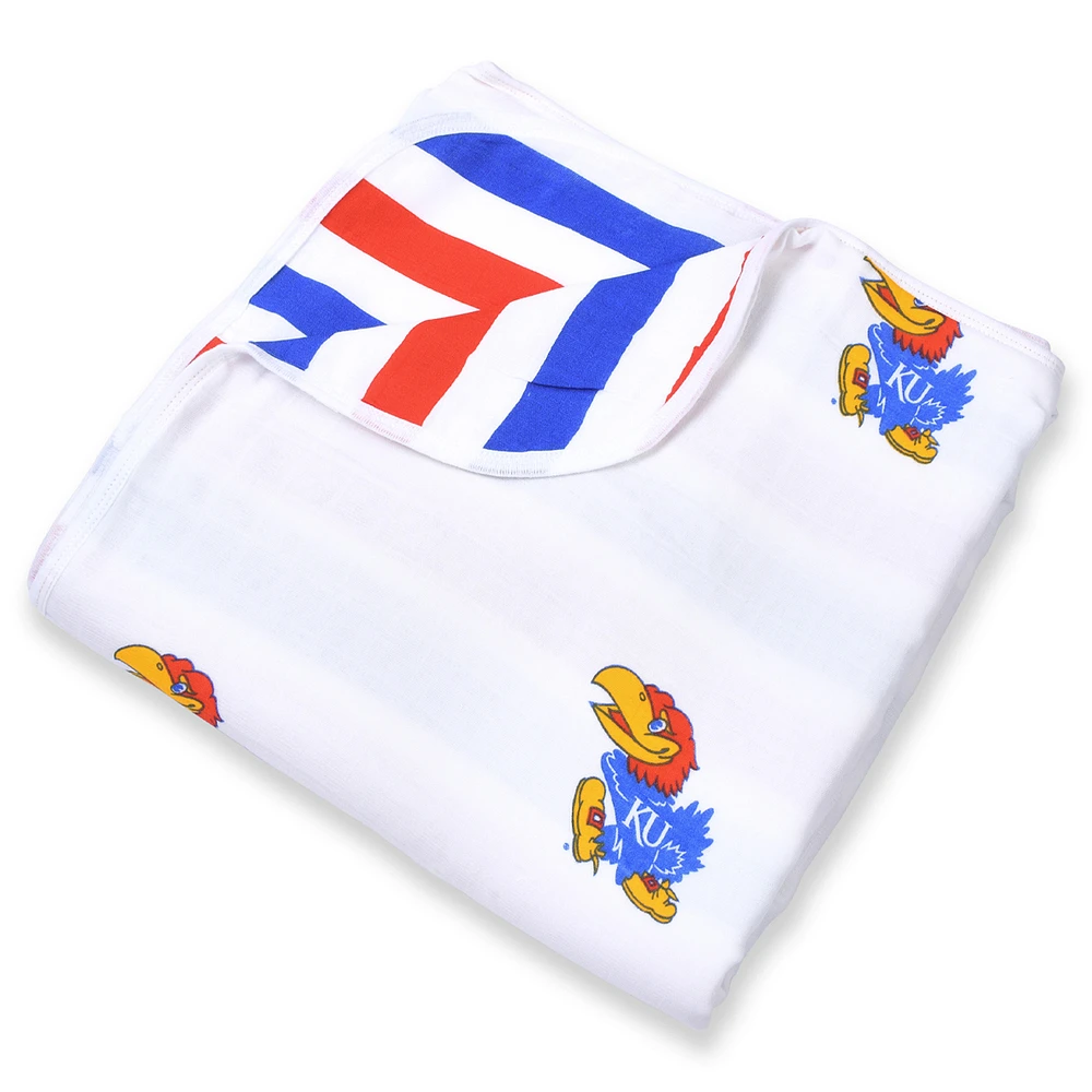 Infant Three Little Anchors Kansas Jayhawks 47" x 47" Muslin 4-Layer Blanket