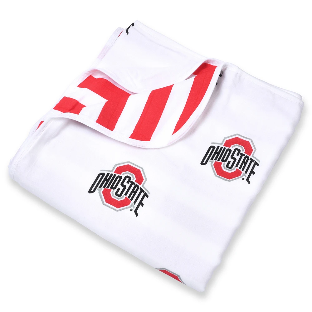 Infant Three Little Anchors Ohio State Buckeyes 47" x 47" Muslin 4-Layer Blanket