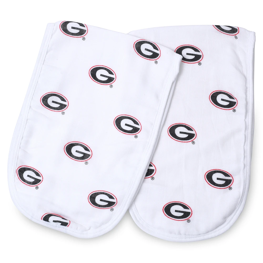 Infant Three Little Anchors Georgia Bulldogs 2-Pack Muslin Burp Cloth Set