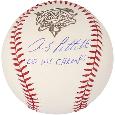 Andy Pettitte New York Yankees Autographed 2000 World Series Logo Baseball with "00 WS Champs" Inscription