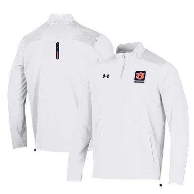 Men's Under Armour White Auburn Tigers 2023 Motivate Half-Zip Top