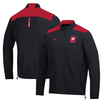 Men's Under Armour Black Maryland Terrapins 2023 Motivate Half-Zip Top
