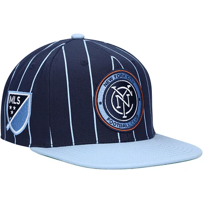 Men's Mitchell & Ness Navy New York City FC Team Pin Snapback Hat