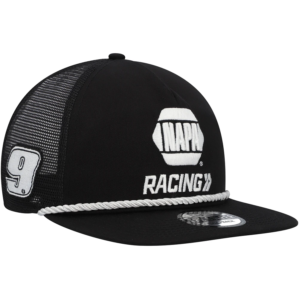 Men's New Era Black Chase Elliott Golfer Trucker Snapback Hat