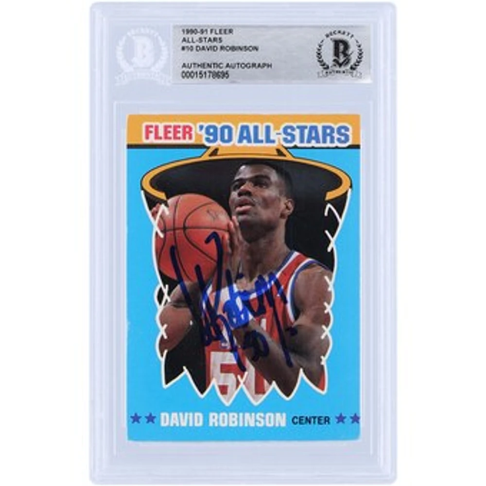David Robinson San Antonio Spurs Autographed 1990-91 Fleer #10 BAS Authenticated Rookie Card