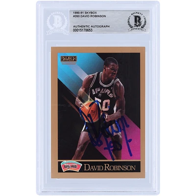 David Robinson San Antonio Spurs Autographed 1990-91 Skybox #260 BAS Authenticated Rookie Card