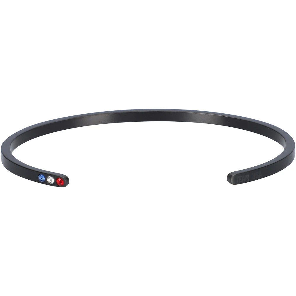 WristBend Team USA Black Steel Cuff Bracelet