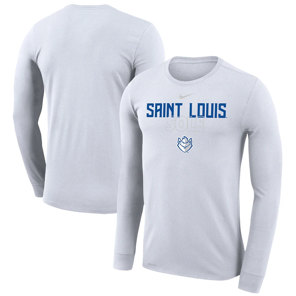 Nike White Saint Louis Billikens 2023 On Court Bench Long Sleeve T-Shirt