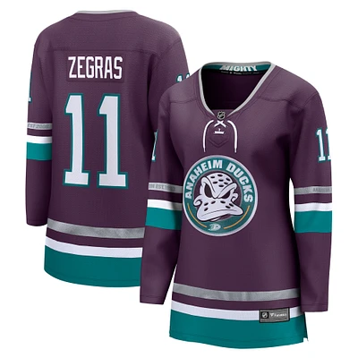 Women's Fanatics Trevor Zegras Purple Anaheim Ducks Alternate Premier Breakaway Player Jersey