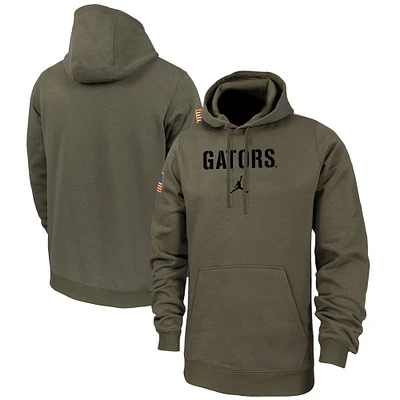 Men's Jordan Brand Olive Florida Gators Military Pack Club Fleece Pullover Hoodie