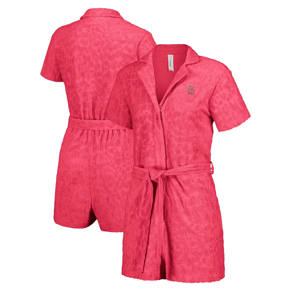 Women's Lusso Pink St. Louis Cardinals Trixie Cheetah Romper