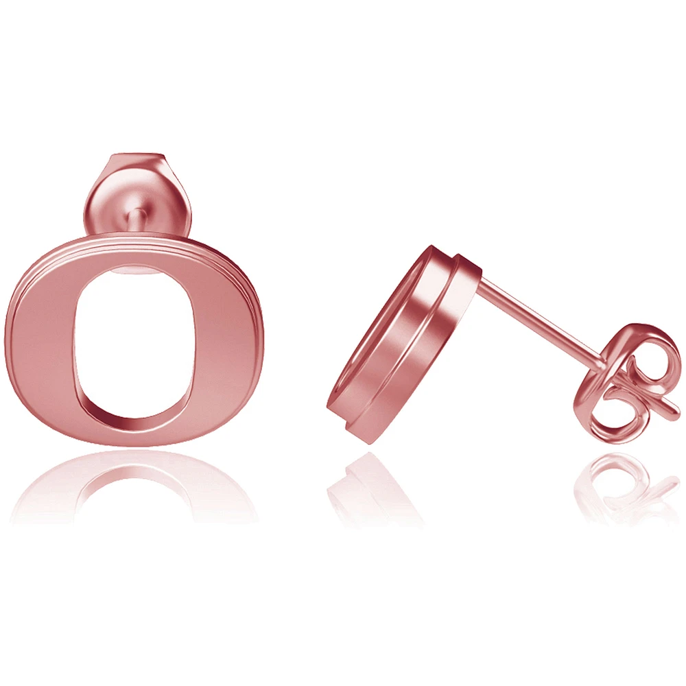 Dayna Designs Oregon Ducks Rose Gold Post Earrings