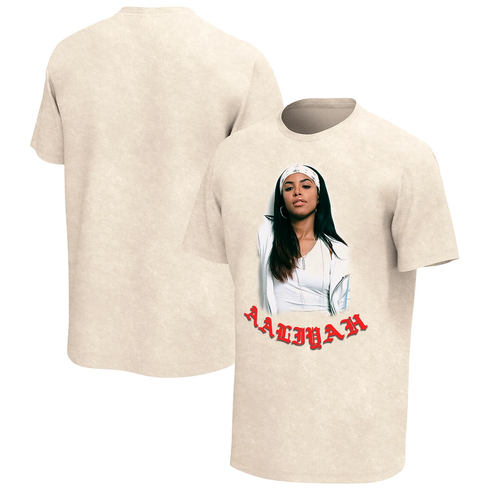 Men's Tan Aaliyah Washed Graphic T-Shirt