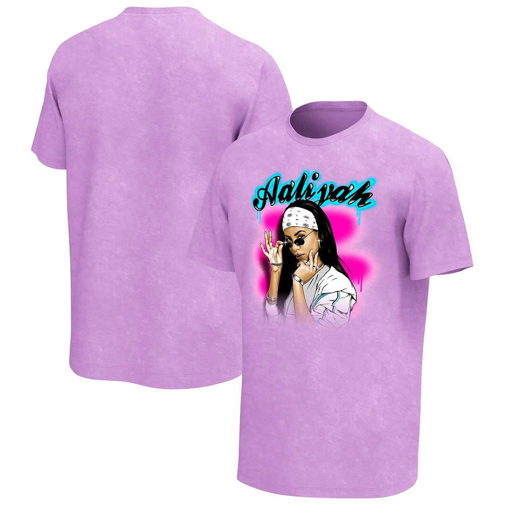 Men's Purple Aaliyah Spray Washed Graphic T-Shirt