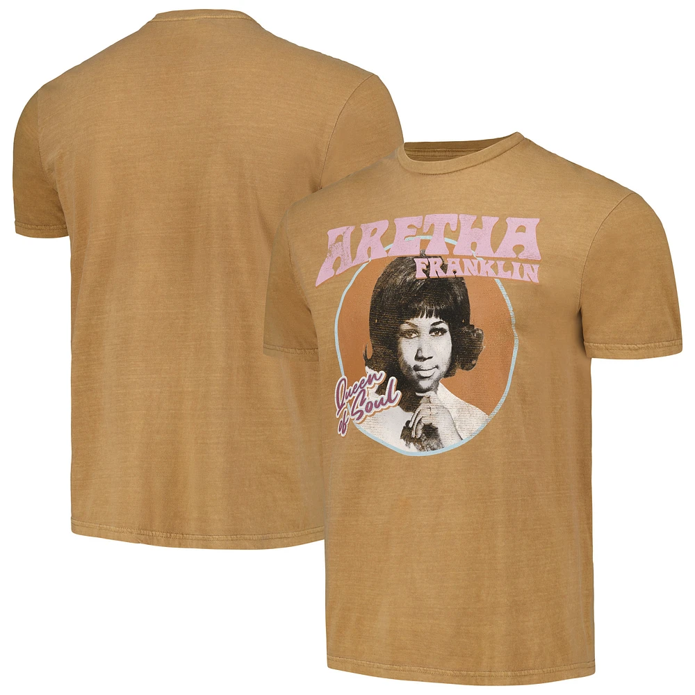 Men's Brown Aretha Franklin Washed Graphic T-Shirt