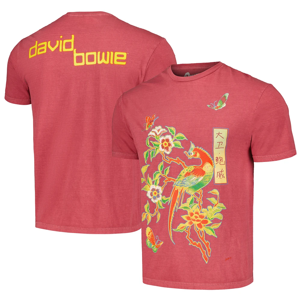 Men's Maroon David Bowie The Serious Moonlight Tour Washed Graphic T-Shirt