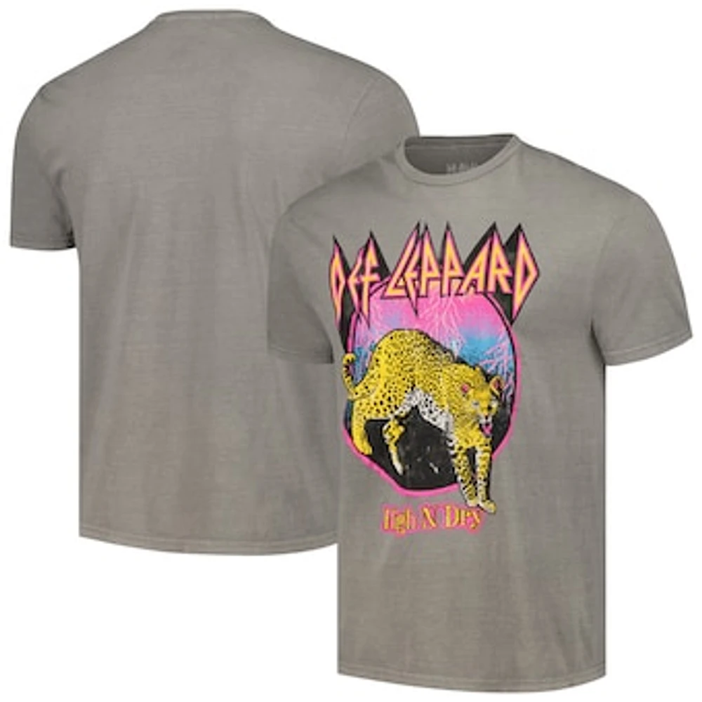 Men's Charcoal Def Leppard High N' Dry Washed Graphic T-Shirt