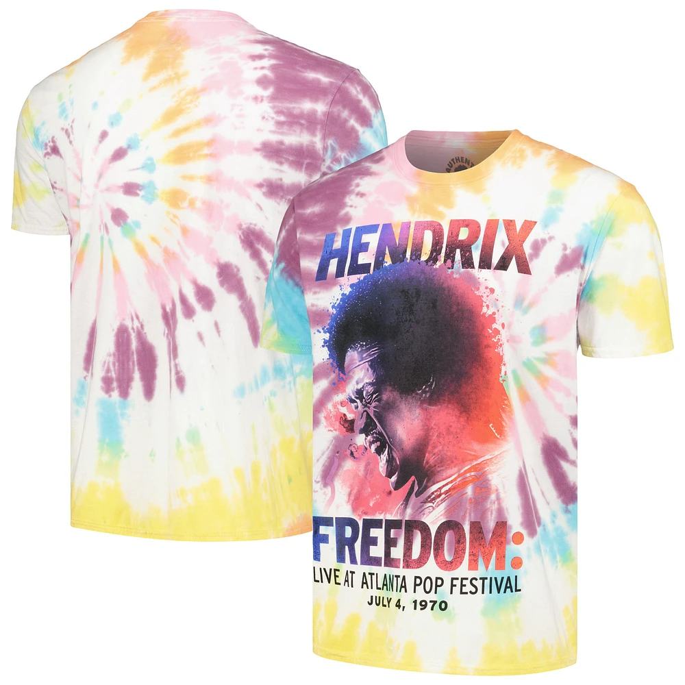 Men's White Jimi Hendrix Freedom Washed Graphic T-Shirt