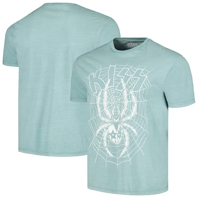 Men's Light Blue KISS Spider Washed Graphic T-Shirt