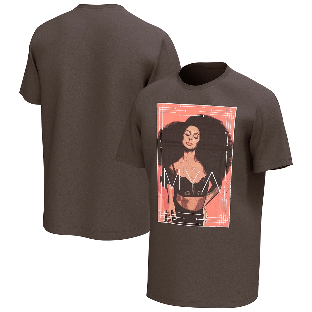 Men's Brown Mya Washed Graphic T-Shirt