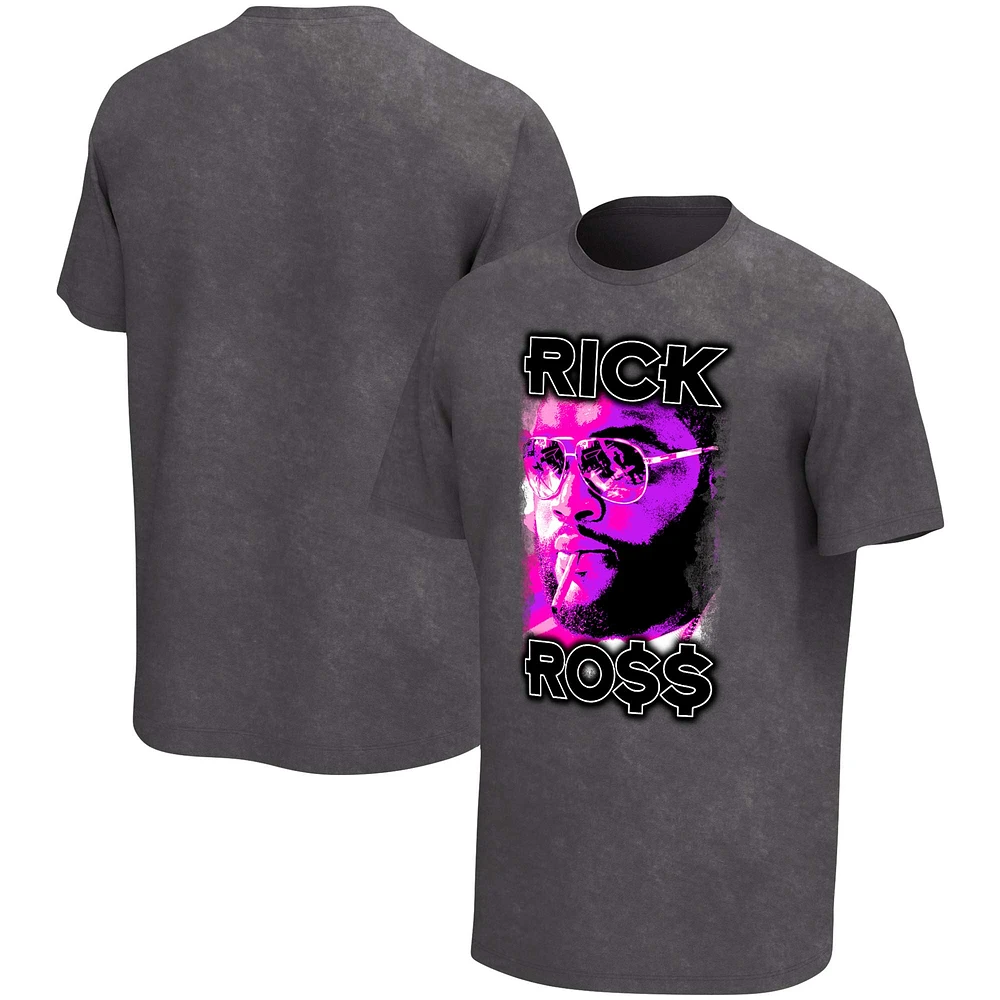 Men's Black Rick Ross Smoking Washed Graphic T-Shirt