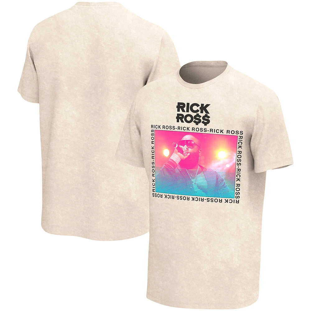 Men's Tan Rick Ross Singing Washed Graphic T-Shirt