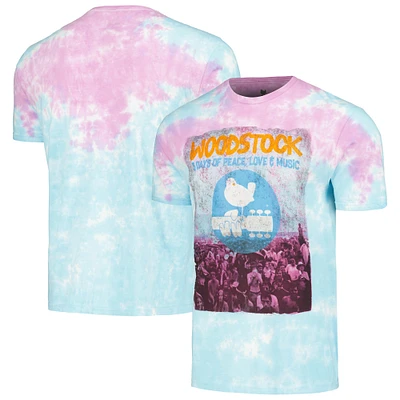 Men's Blue Woodstock Photo Washed Graphic T-Shirt