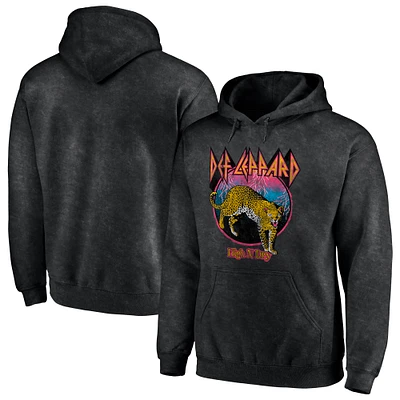 Men's Black Def Leppard High N' Dry Washed Pullover Hoodie