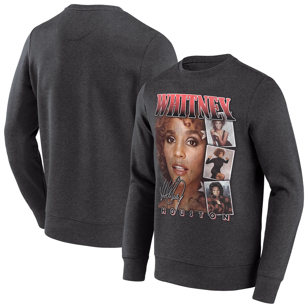 Men's Charcoal Whitney Houston Photos Pullover Sweatshirt