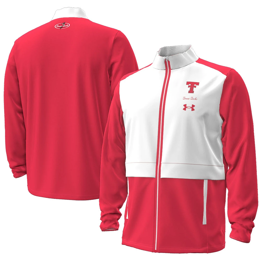 Men's Under Armour Red Texas Tech Raiders Throwback Double T Full-Zip Jacket