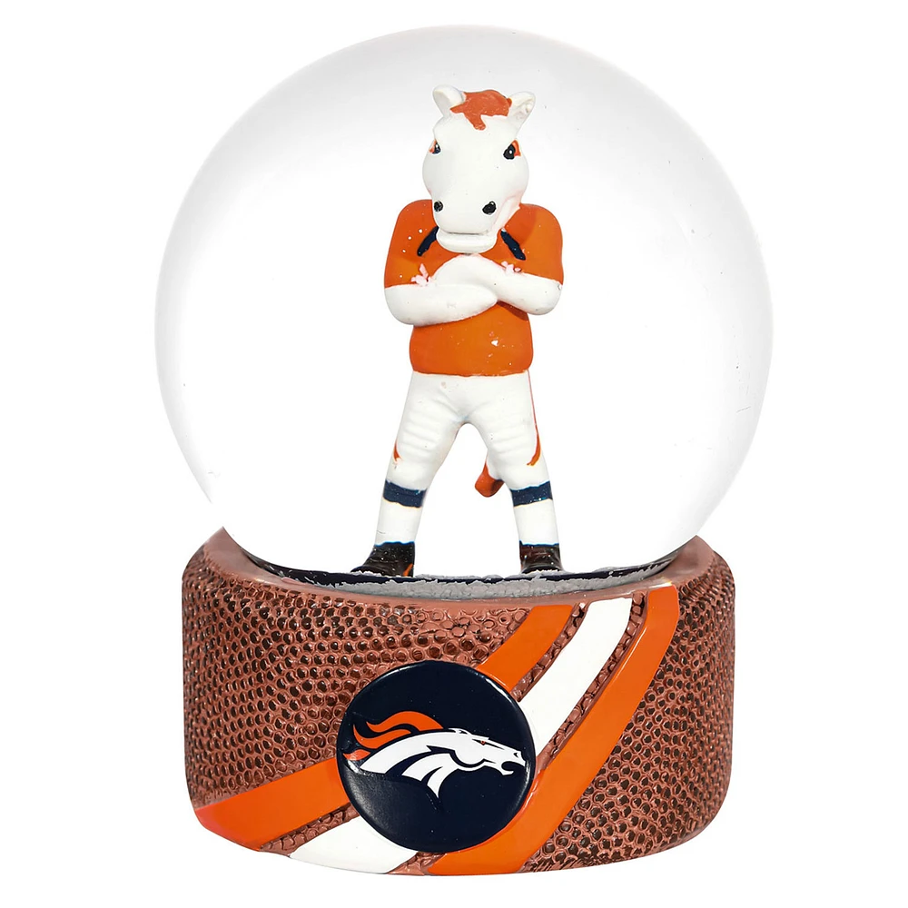 Denver Broncos 100mm Mascot Glass Water Globe