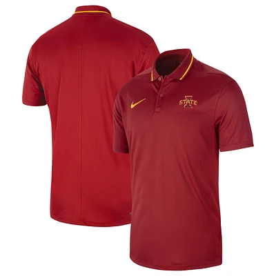 Men's Nike Cardinal Iowa State Cyclones 2023 Sideline Coaches Performance Polo
