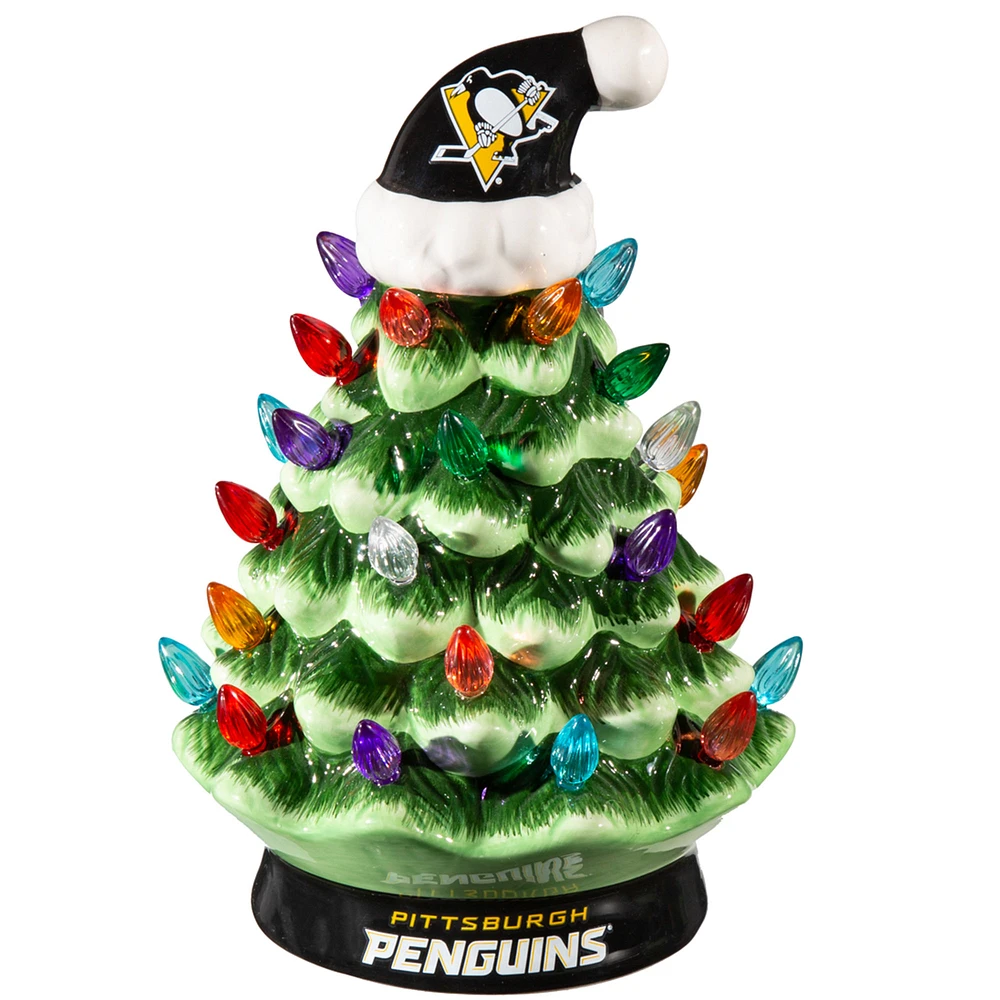 Pittsburgh Penguins 8" Light Up Ceramic LED Christmas Tree