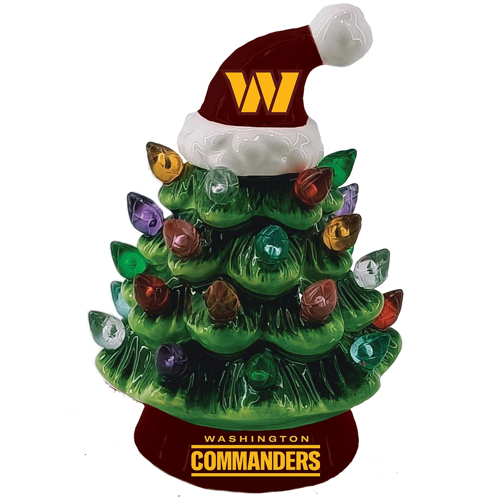 Washington Commanders 8" Light Up Ceramic LED Christmas Tree