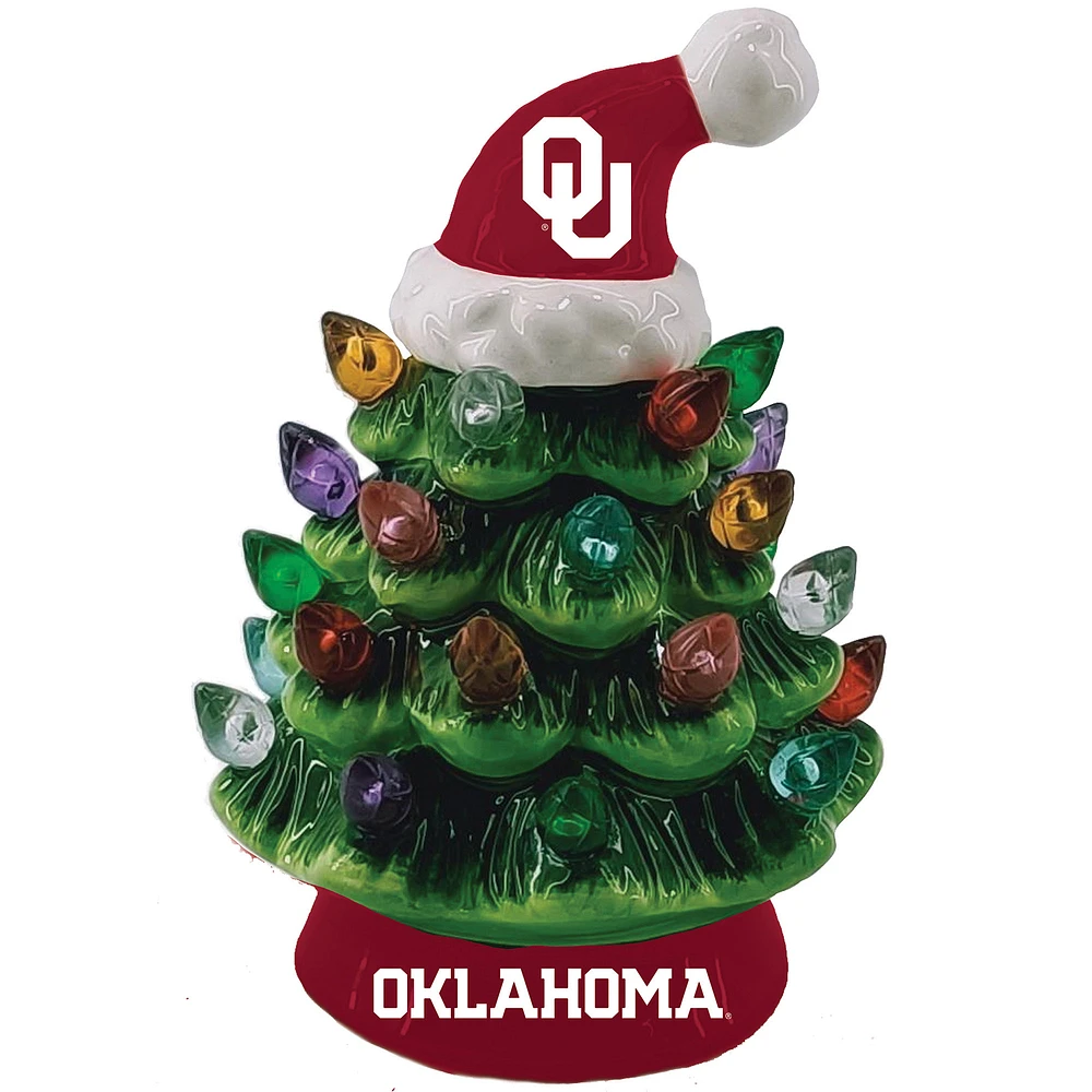 Oklahoma Sooners 8" Light Up Ceramic LED Christmas Tree