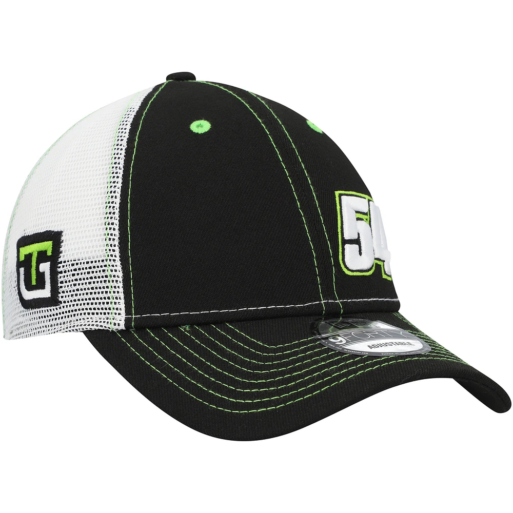 Men's New Era Black/White Ty Gibbs A-Frame 9FORTY Trucker Snapback Hat