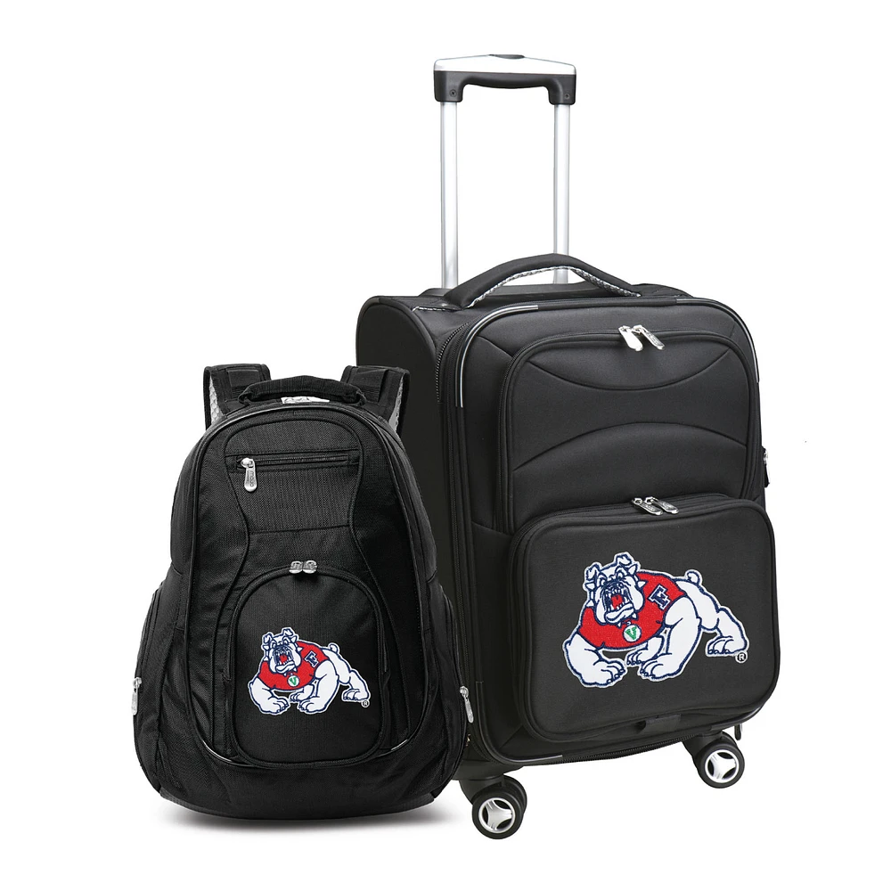 MOJO Black Fresno State Bulldogs Softside Carry-On & Backpack Set