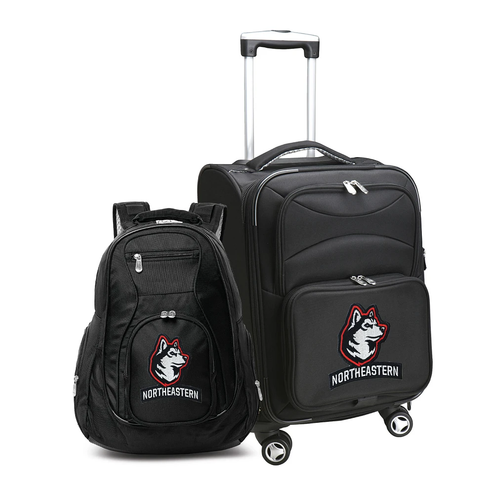 MOJO Black Northeastern Huskies Softside Carry-On & Backpack Set