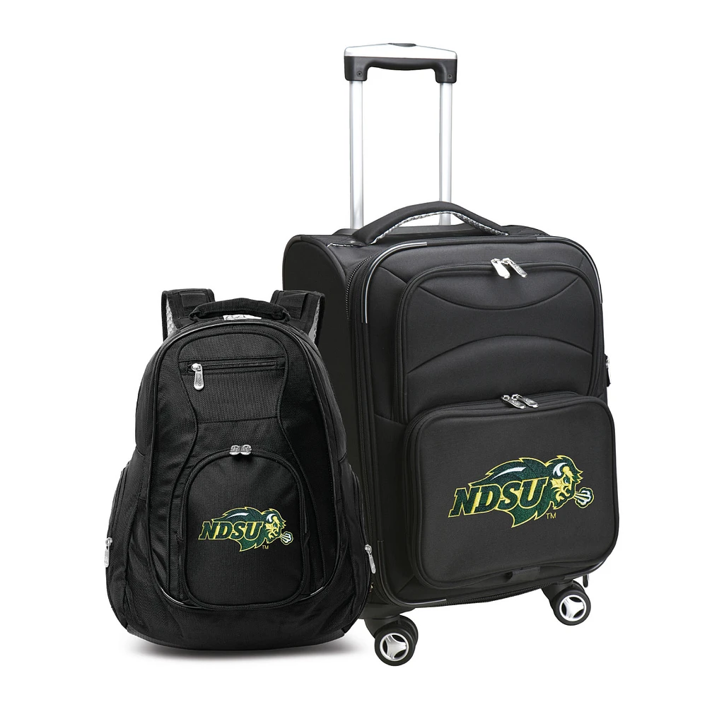 MOJO Black NDSU Bison Softside Carry-On & Backpack Set
