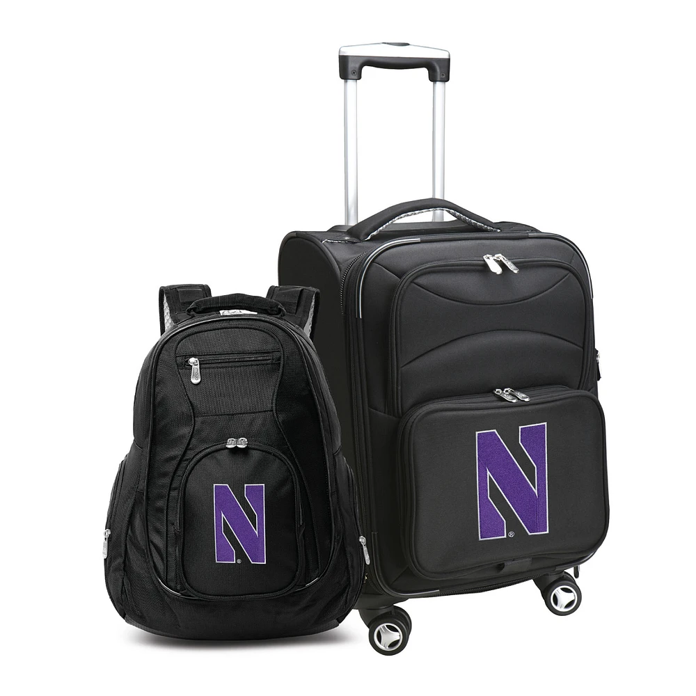 MOJO Black Northwestern Wildcats Softside Carry-On & Backpack Set
