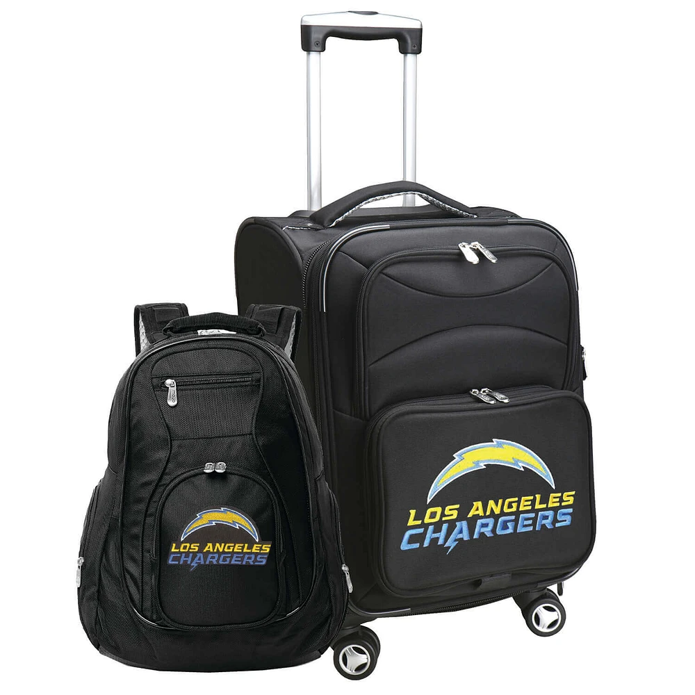 MOJO Black Los Angeles Chargers Softside Carry-On & Backpack Set