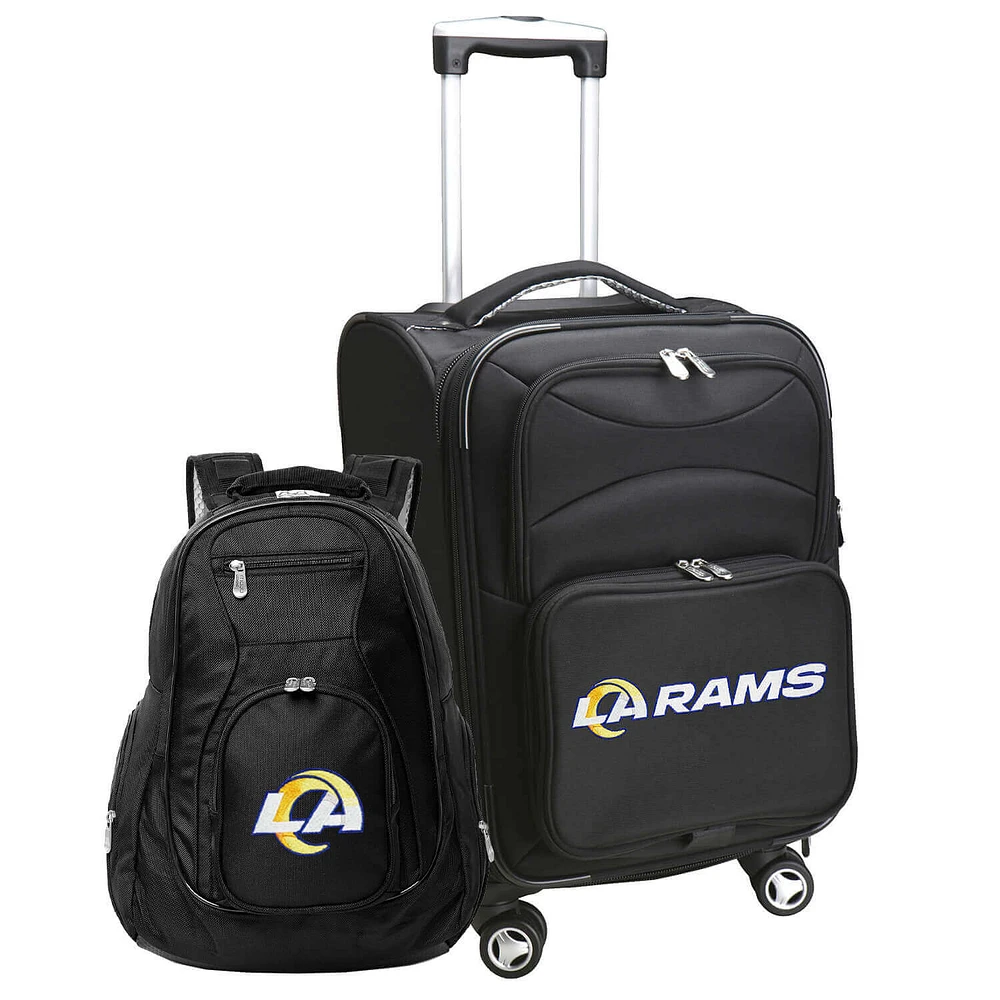 MOJO Black Los Angeles Rams Softside Carry-On & Backpack Set
