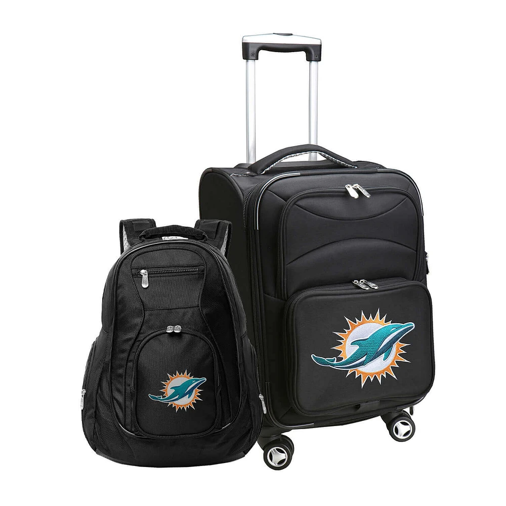 MOJO Black Miami Dolphins Softside Carry-On & Backpack Set