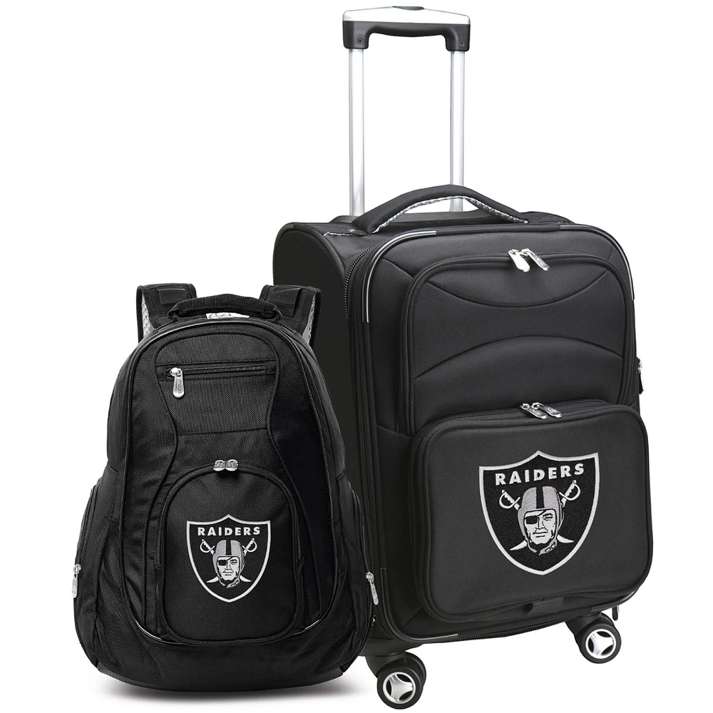 MOJO Black Las Vegas Raiders Softside Carry-On & Backpack Set