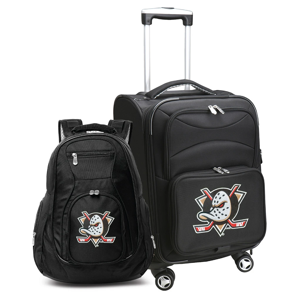 MOJO Black Anaheim Ducks Softside Carry-On & Backpack Set